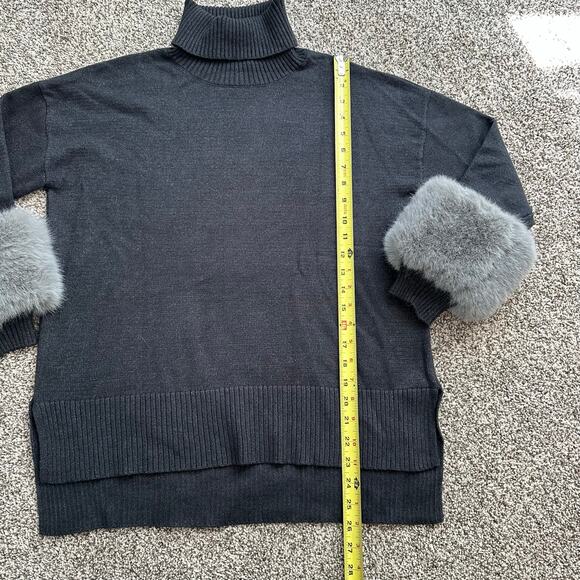 Saks Fifth Avenue dark gray turtleneck knit sweater size S - Picture 7 of 9